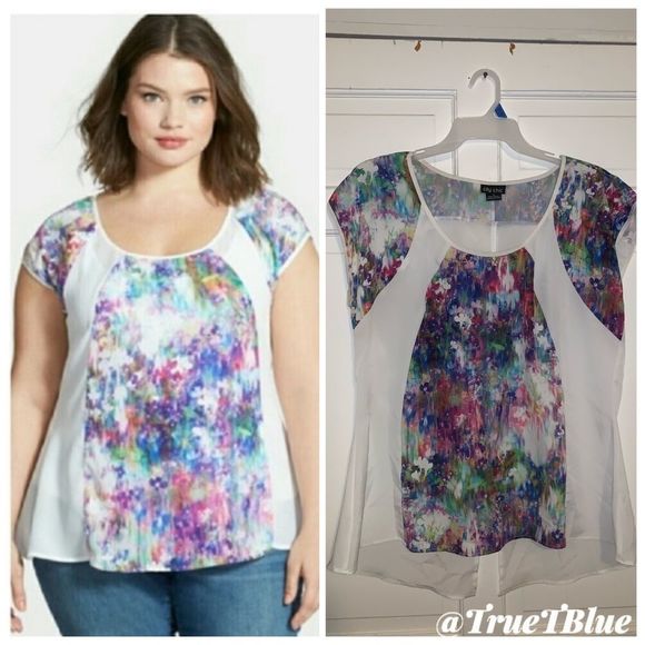 City Chic Tops - City Chic Garden Floral Top Sz 16